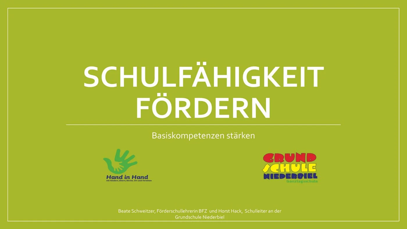 Grundschule Niederbiel - Schulfähigkeit Förderprogramm Grundschule Niederbiel - Schulfähigkeit Förderprogramm