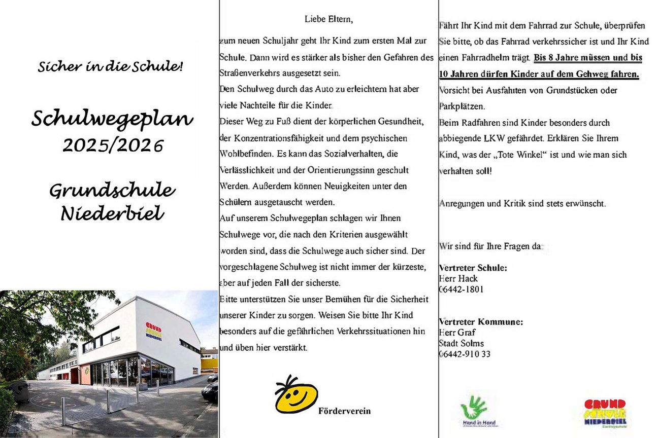 Interner Link zu Schulwegeplan Grundschule in Niederbiel